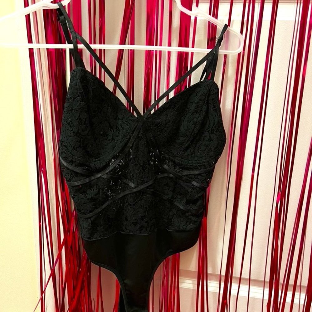 missguided black lace bodysuit